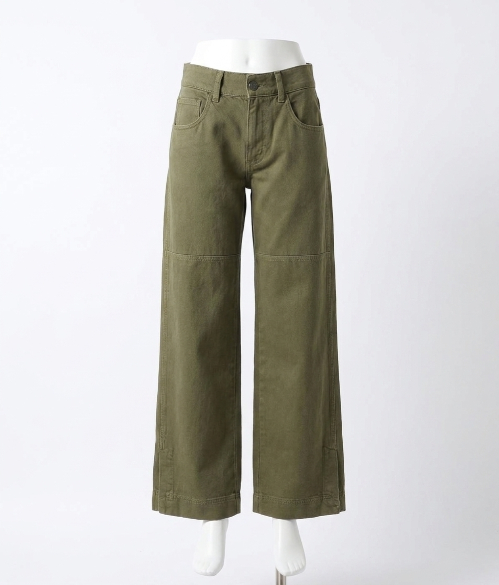 NEW FREE PEOPLE benji relaxed wide jean in army
